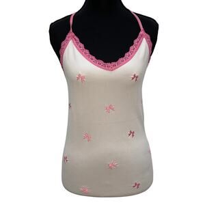 New With Tags Coquette Tank Top w/ Embroidered Bows | Women's L | FCT With Love